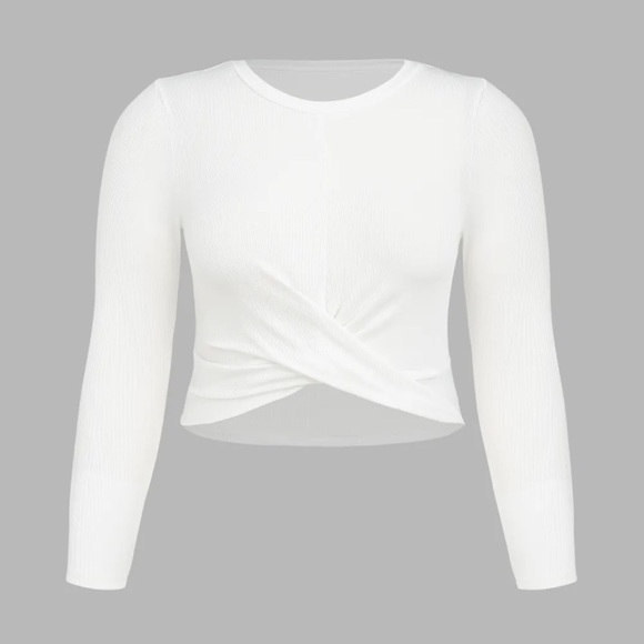 Cider Tops - Plus Long Sleeve Crop Top
